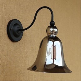 Aplique de pared rústico plateado con luz empotrada