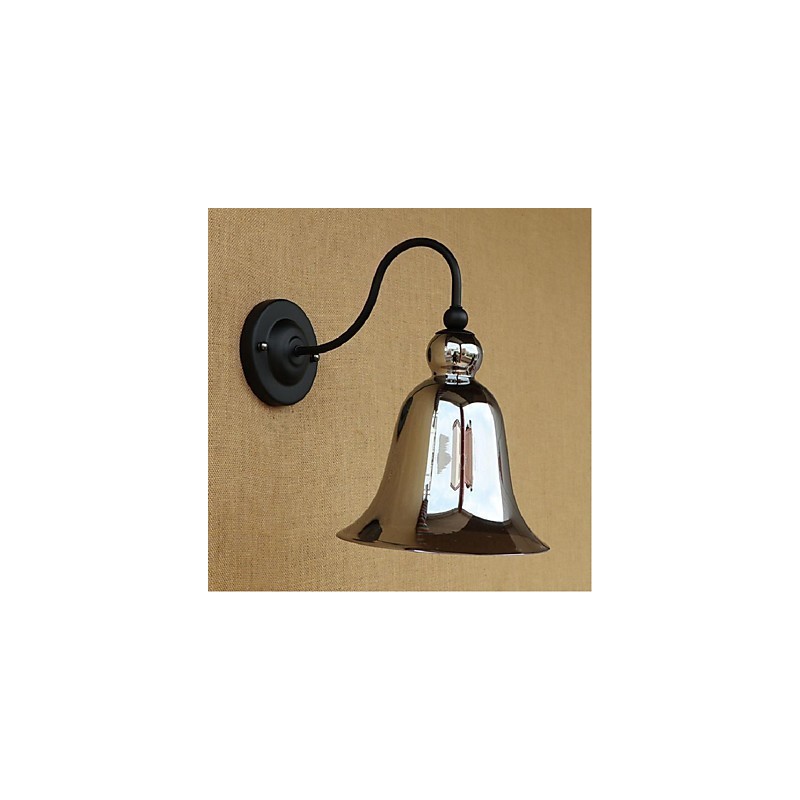 Aplique de pared rústico plateado con luz empotrada