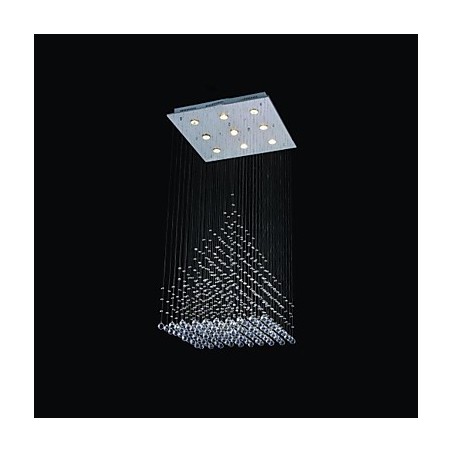 Lámpara de techo moderna contemporánea de metal cromado y cristal Lámpara de techo moderna contemporánea de metal cromado y cristal