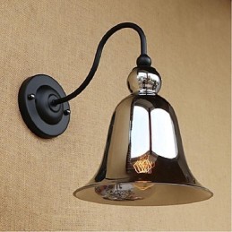 Aplique de pared rústico plateado con luz empotrada