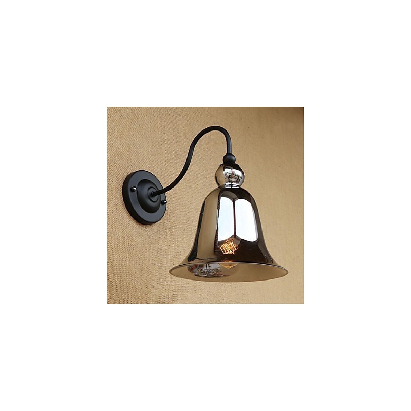 Aplique de pared rústico plateado con luz empotrada