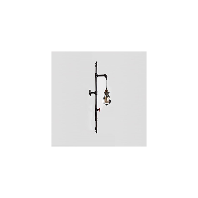 Lámparas de pared de tubo industriales retro, estilo loft, estilo jaula de pájaros negra, de metal, para sala de estar, comedor, cocina, bar, cafetería, decoración, iluminación.
