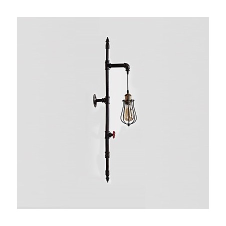 Lámparas de pared de tubo industriales retro, estilo loft, estilo jaula de pájaros negra, de metal, para sala de estar, comedor, cocina, bar, cafetería, decoración, iluminación. Lámparas de pared de tubo industriales retro, estilo loft, estilo jaula de pájaros negra, de metal, para sala de estar, comedor, cocina, bar, cafetería, decoración, iluminación.