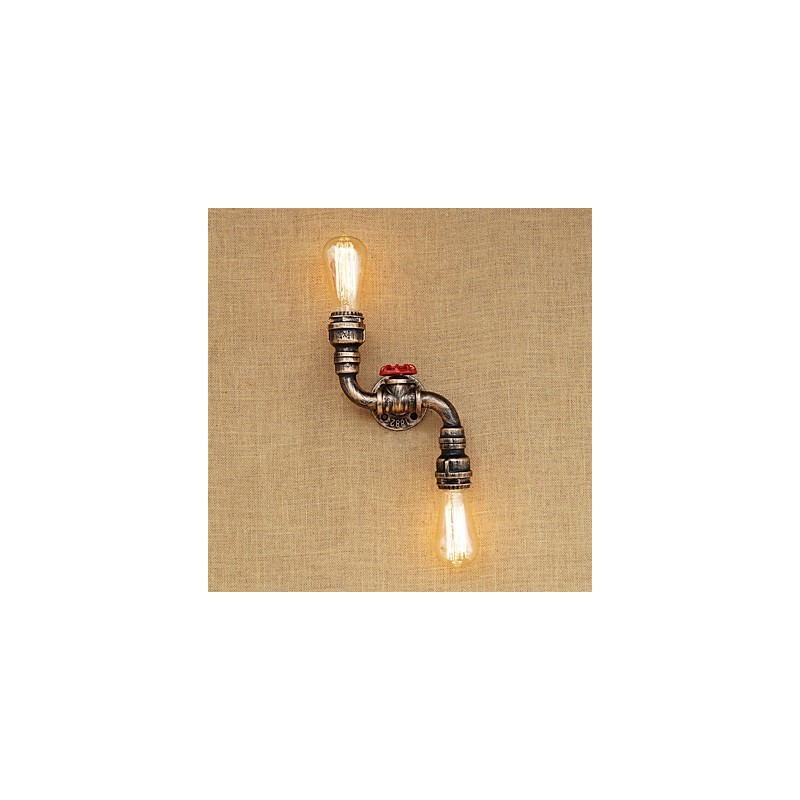 Aplique de pared de latón rústico estilo cabaña campestre con luz ambiental estilo mini.