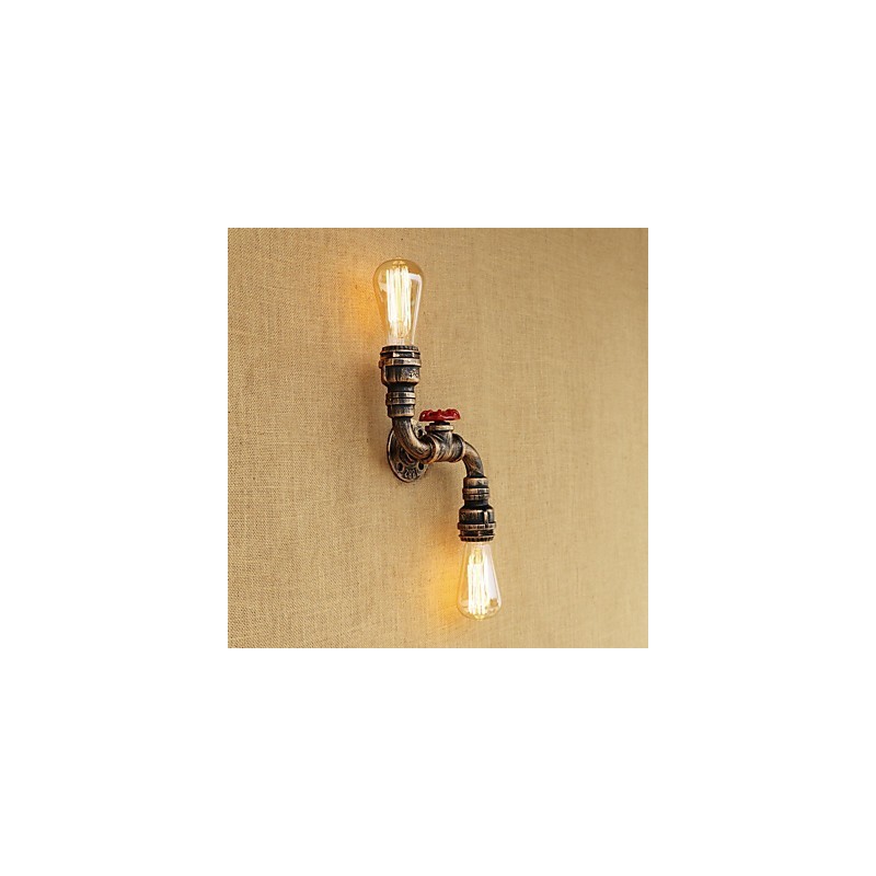 Aplique de pared de latón rústico estilo cabaña campestre con luz ambiental estilo mini.