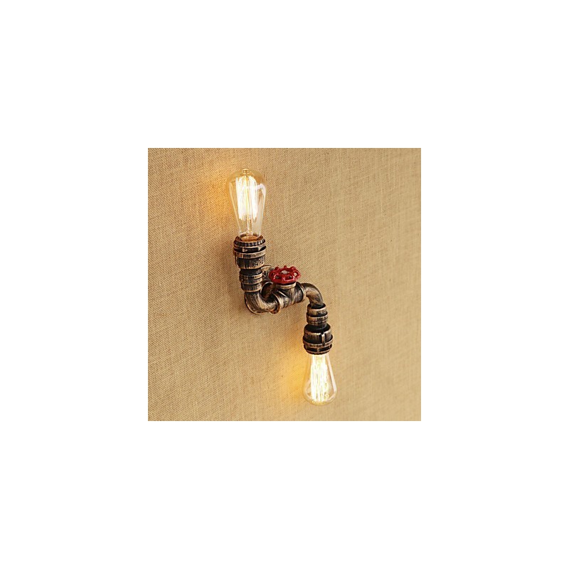 Aplique de pared de latón rústico estilo cabaña campestre con luz ambiental estilo mini.