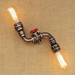 Aplique de pared de latón rústico estilo cabaña campestre con luz ambiental estilo mini.