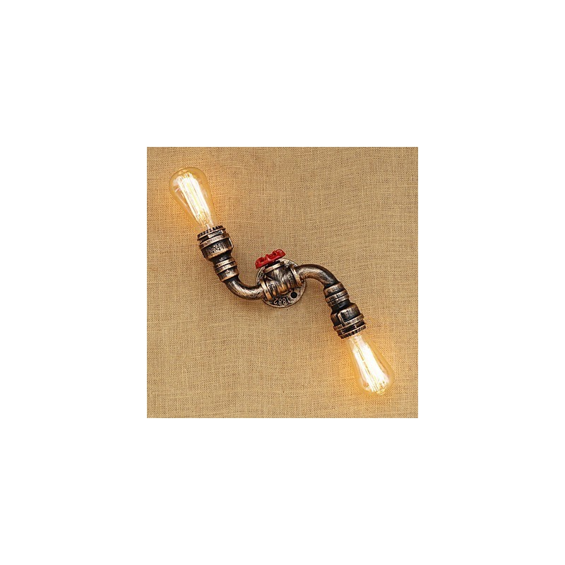 Aplique de pared de latón rústico estilo cabaña campestre con luz ambiental estilo mini.