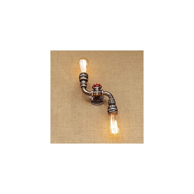 Aplique de pared de latón rústico estilo cabaña campestre con luz ambiental estilo mini.