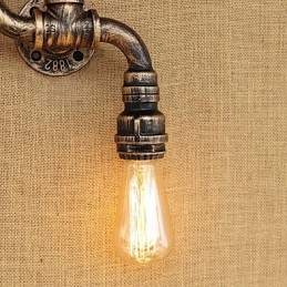 Aplique de pared de latón rústico estilo cabaña campestre con luz ambiental estilo mini.