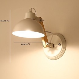 Aplique de pared vintage de madera Art Déco de metal rústico para sala de estar, comedor, pasillo, lámpara de pared negra y blanca opcional