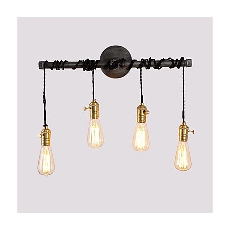 Lámparas de pared de tubo industriales vintage con interruptor, luces creativas para restaurante, cafetería, bar, decoración, iluminación con 4 luces, acabado pintado. Lámparas de pared de tubo industriales vintage con interruptor, luces creativas para restaurante, cafetería, bar, decoración, iluminación con 4 luces, acabado pintado.