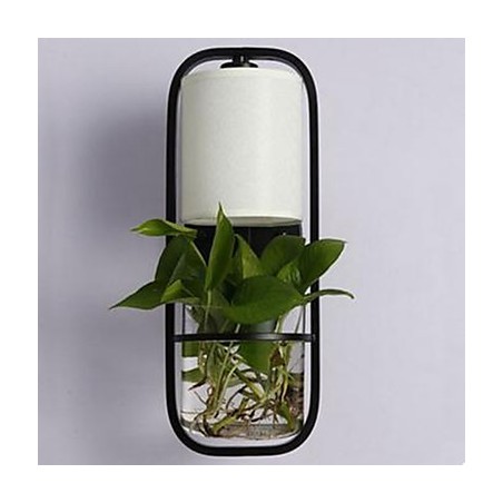 Lámpara de pared de cristal con maceta de hierro moderna y creativa Lámpara de pared de cristal con maceta de hierro moderna y creativa