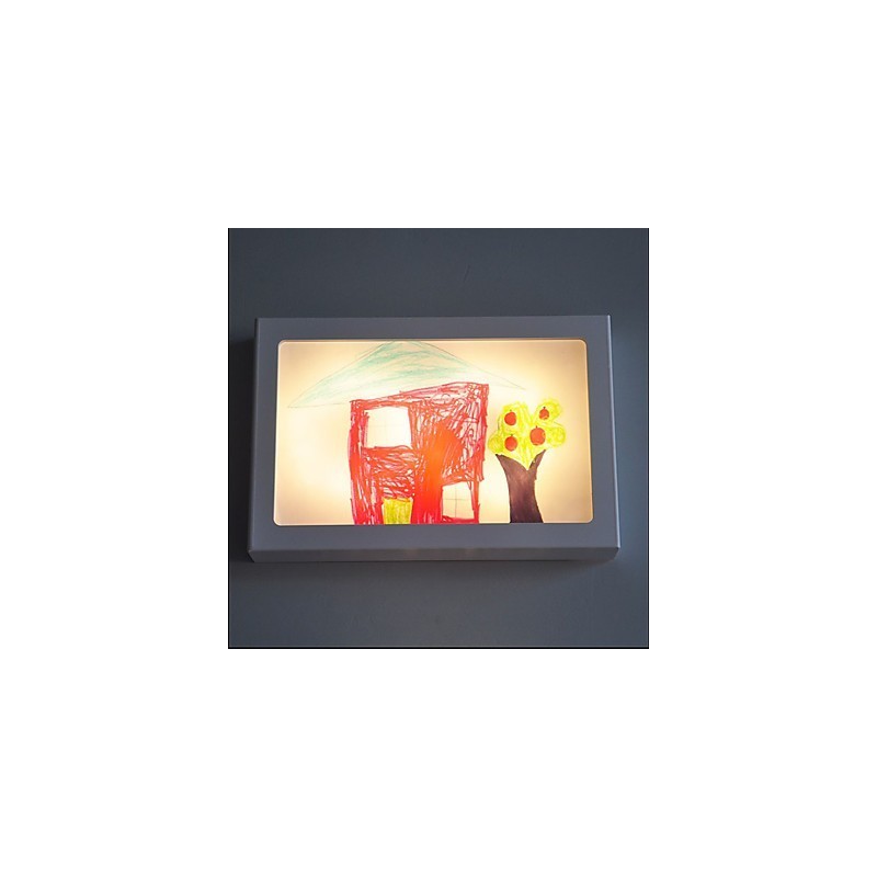 Pintura contemporánea moderna integrada para apliques de pared con luz ambiental.