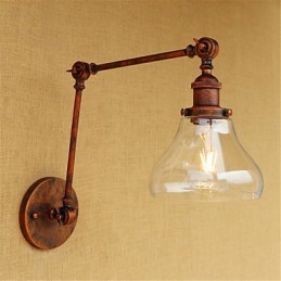 Lámpara de pared con brazo oscilante, estilo retro, galvanizada, estilo mini, para protección ocular, luz ambiental.