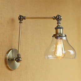 Lámpara de pared con brazo oscilante, estilo retro, galvanizada, estilo mini, para protección ocular, luz ambiental.