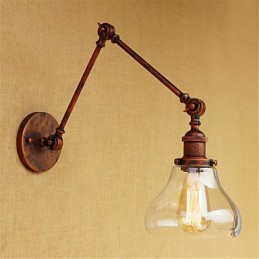 Lámpara de pared con brazo oscilante, estilo retro, galvanizada, estilo mini, para protección ocular, luz ambiental.