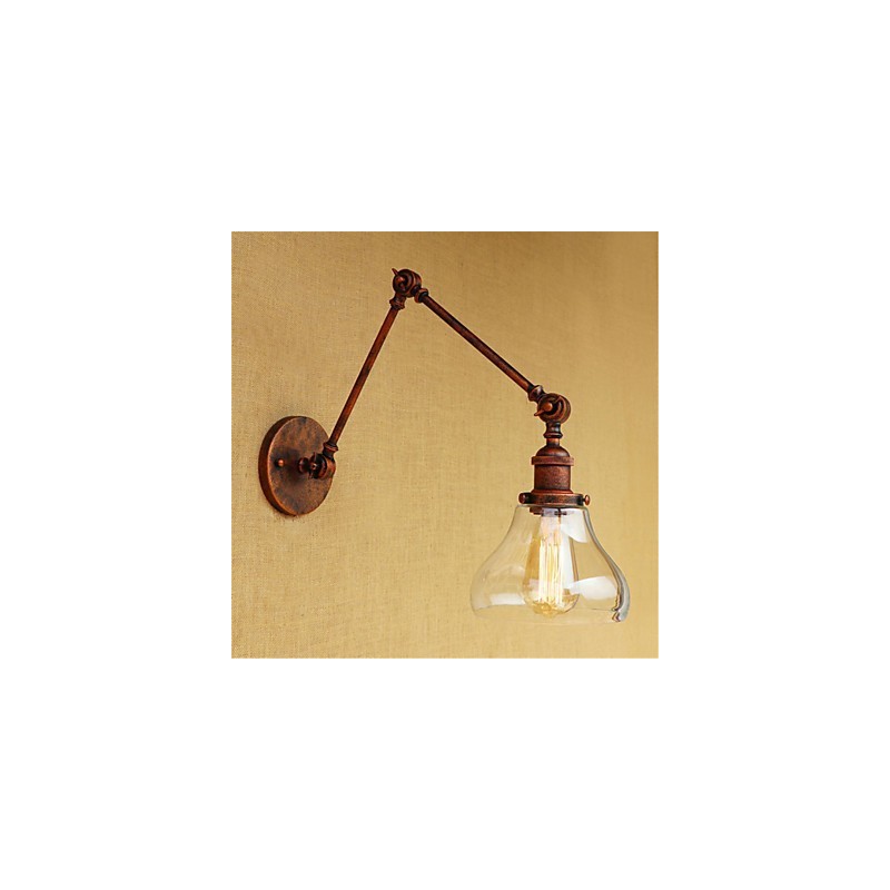 Lámpara de pared con brazo oscilante, estilo retro, galvanizada, estilo mini, para protección ocular, luz ambiental.