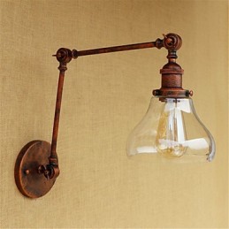 Lámpara de pared con brazo oscilante, estilo retro, galvanizada, estilo mini, para protección ocular, luz ambiental.