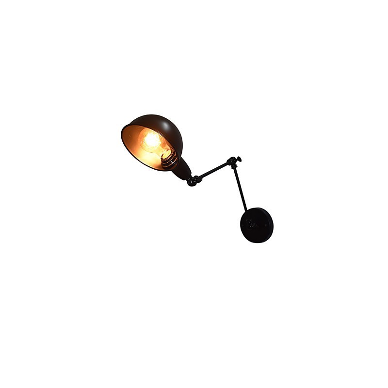 Lámpara de pared de hierro plegable negra, lámpara de pared retro simple, lámpara de pared decorativa de un solo cabezal, estilo europeo