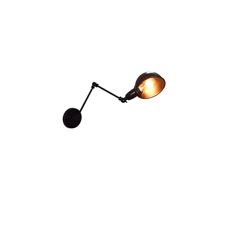 Lámpara de pared de hierro plegable negra, lámpara de pared retro simple, lámpara de pared decorativa de un solo cabezal, estilo europeo