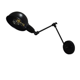 Lámpara de pared de hierro plegable negra, lámpara de pared retro simple, lámpara de pared decorativa de un solo cabezal, estilo europeo