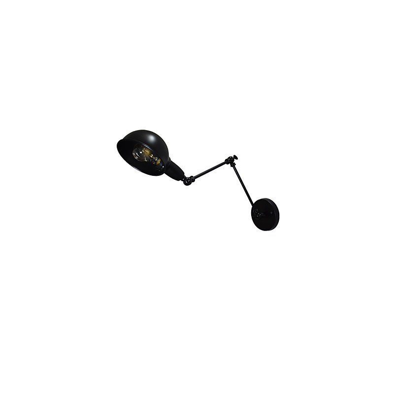 Lámpara de pared de hierro plegable negra, lámpara de pared retro simple, lámpara de pared decorativa de un solo cabezal, estilo europeo