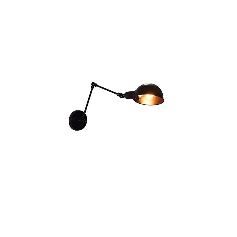 Lámpara de pared de hierro plegable negra, lámpara de pared retro simple, lámpara de pared decorativa de un solo cabezal, estilo europeo