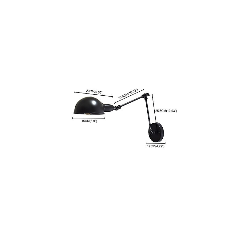 Lámpara de pared de hierro plegable negra, lámpara de pared retro simple, lámpara de pared decorativa de un solo cabezal, estilo europeo
