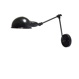 Lámpara de pared plegable Buzz de hierro con forma de sable de luz negro, estilo europeo y americano.