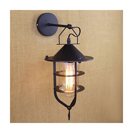 Apliques de pared con luz ambiental y protección ocular de estilo mini con pintura retro campestre