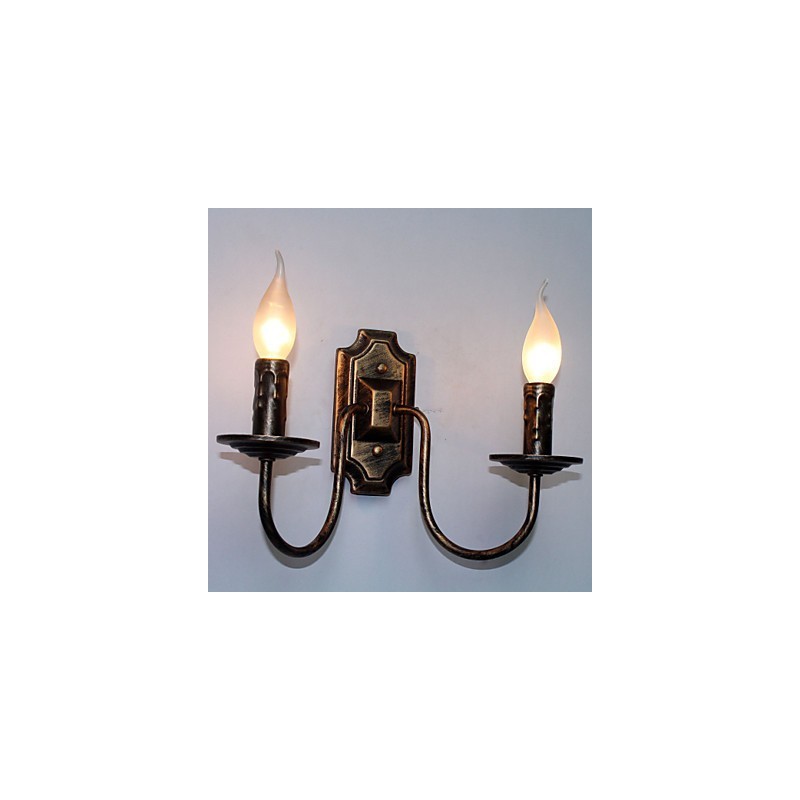 Lámpara de pared retro sencilla para pasillo, pasillo, lámpara de doble cabezal para dormitorio, sala de estar, iluminación de pared