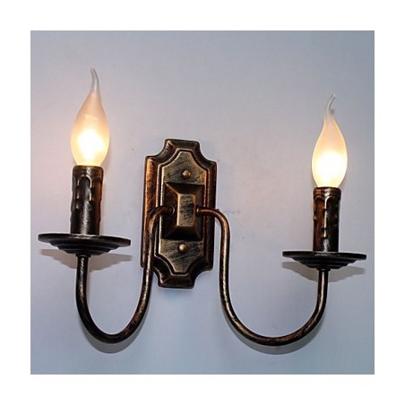 Lámpara de pared retro sencilla para pasillo, pasillo, lámpara de doble cabezal para dormitorio, sala de estar, iluminación de pared Lámpara de pared retro sencilla para pasillo, pasillo, lámpara de doble cabezal para dormitorio, sala de estar, iluminación de pared