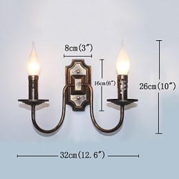 Lámpara de pared retro sencilla para pasillo, pasillo, lámpara de doble cabezal para dormitorio, sala de estar, iluminación de pared