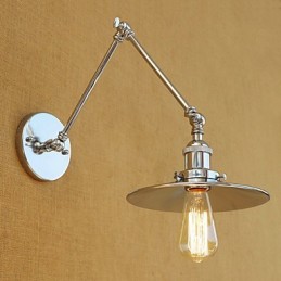 Lámpara de brazo oscilante de iluminación ambiental con acabado galvanizado retro de estilo campestre contemporáneo moderno.