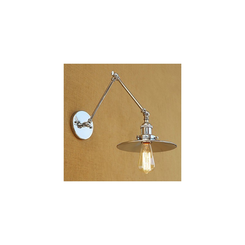 Lámpara de brazo oscilante de iluminación ambiental con acabado galvanizado retro de estilo campestre contemporáneo moderno.