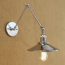 Lámpara de brazo oscilante de iluminación ambiental con acabado galvanizado retro de estilo campestre contemporáneo moderno.