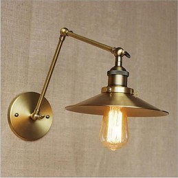 Lámpara de brazo oscilante de iluminación ambiental con acabado galvanizado retro de estilo campestre contemporáneo moderno.