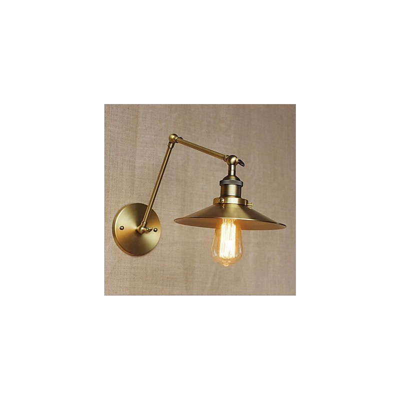 Lámpara de brazo oscilante de iluminación ambiental con acabado galvanizado retro de estilo campestre contemporáneo moderno.
