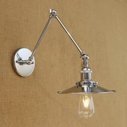 Lámpara de brazo oscilante de iluminación ambiental con acabado galvanizado retro de estilo campestre contemporáneo moderno.