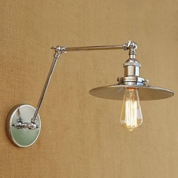 Lámpara de brazo oscilante de iluminación ambiental con acabado galvanizado retro de estilo campestre contemporáneo moderno.