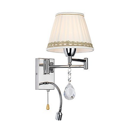 Lámpara de pared con brazo oscilante de cristal, moderna, contemporánea, rústica, estilo campestre, cromada Lámpara de pared con brazo oscilante de cristal, moderna, contemporánea, rústica, estilo campestre, cromada