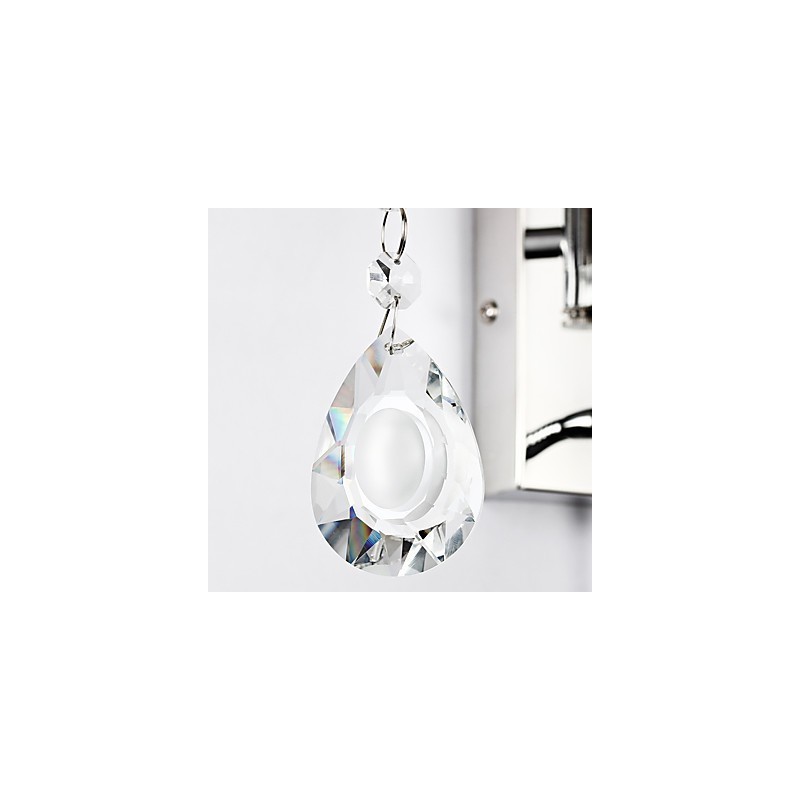 Lámpara de pared con brazo oscilante de cristal, moderna, contemporánea, rústica, estilo campestre, cromada