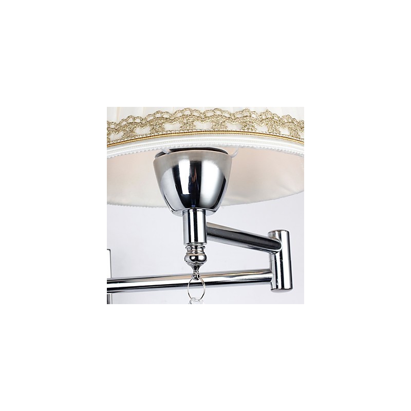 Lámpara de pared con brazo oscilante de cristal, moderna, contemporánea, rústica, estilo campestre, cromada