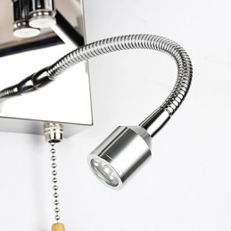 Lámpara de pared con brazo oscilante de cristal, moderna, contemporánea, rústica, estilo campestre, cromada