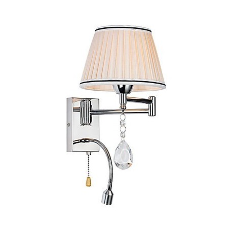 Lámpara de pared moderna contemporánea rústica estilo cabaña moderna contemporánea estilo campestre cromado con brazo oscilante de cristal Lámpara de pared moderna contemporánea rústica estilo cabaña moderna contemporánea estilo campestre cromado con brazo oscilante de cristal