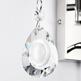 Lámpara de pared moderna contemporánea rústica estilo cabaña moderna contemporánea estilo campestre cromado con brazo oscilante de cristal