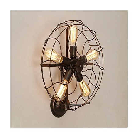 Aplique de pared con luz ambiental de estilo mini, con pintura rústica clásica tradicional de estilo campestre.