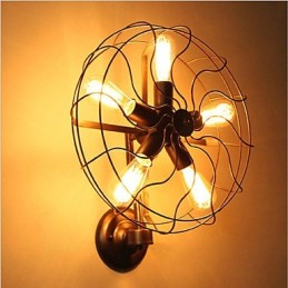 Aplique de pared con luz ambiental de estilo mini, con pintura rústica clásica tradicional de estilo campestre.