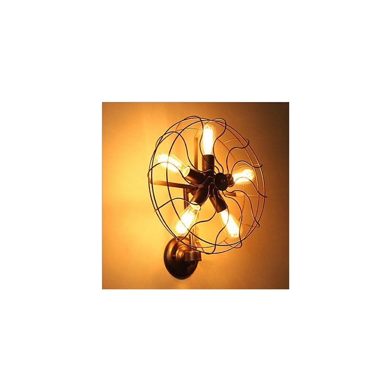 Aplique de pared con luz ambiental de estilo mini, con pintura rústica clásica tradicional de estilo campestre.